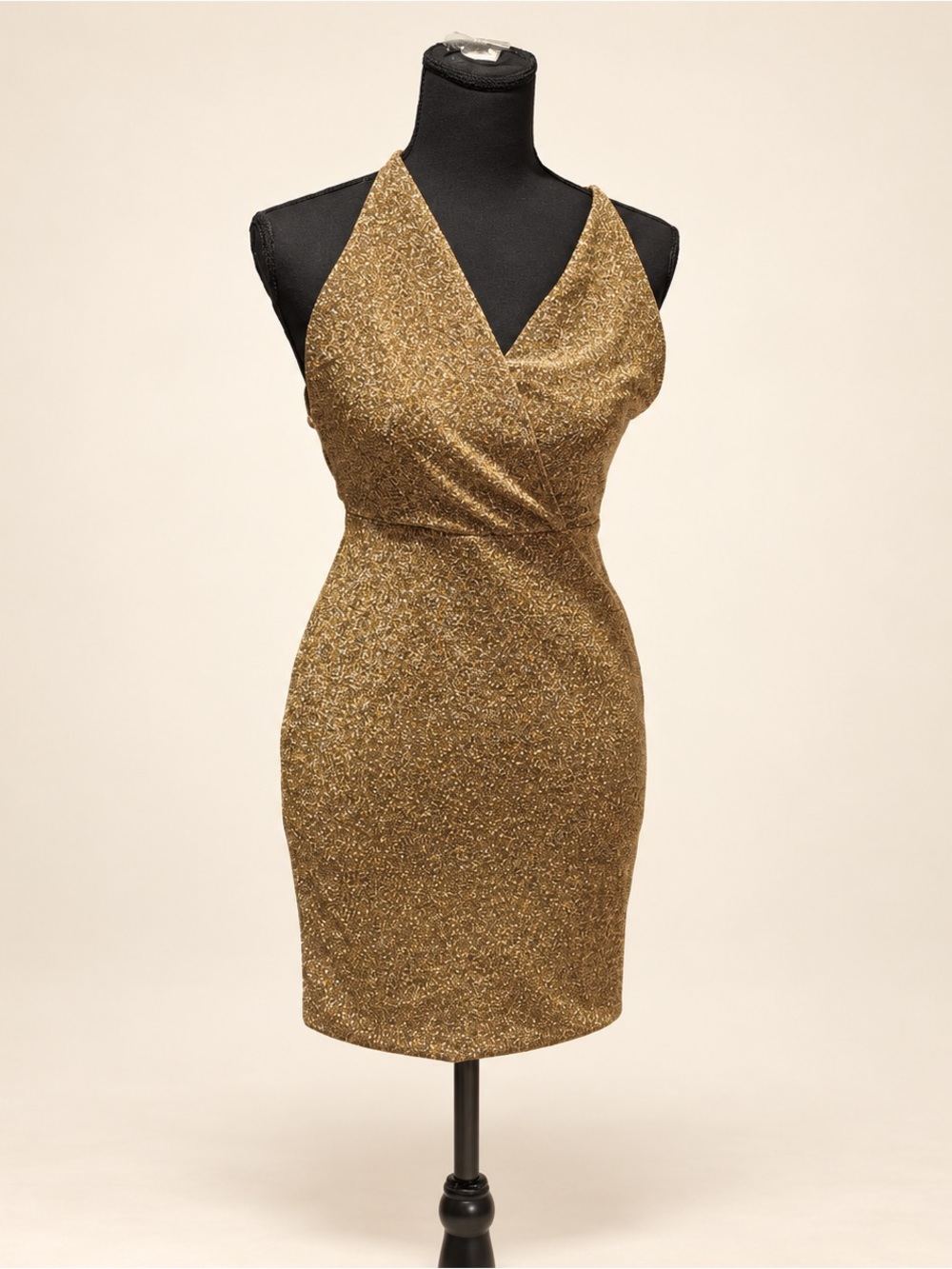 Elegant Backless Gold Dress